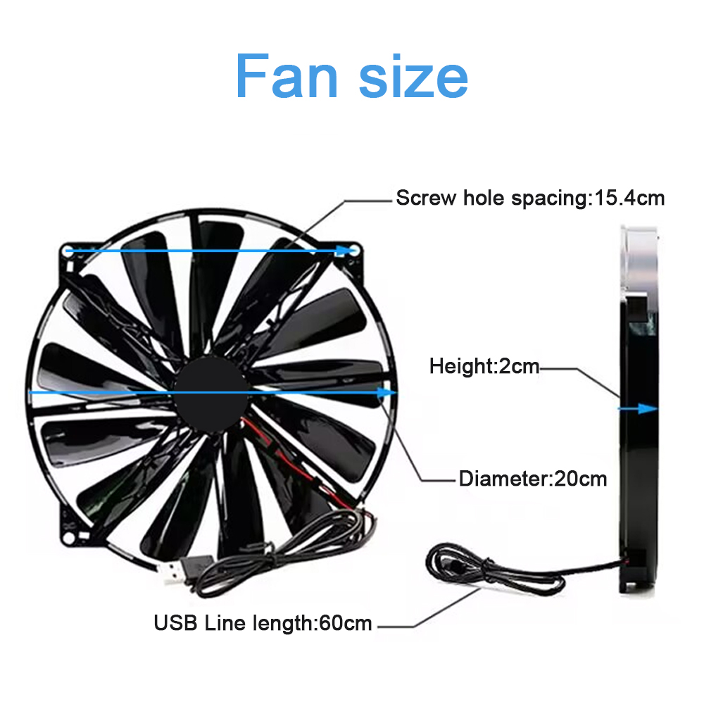 Nouveau DC5V 0.30A 20cm 200*200*20MM pour maître A20020-07CA-2JN-F1 DF 2002005 Ventilateur de refroidissement de base pour ordinateur portable USB SELN