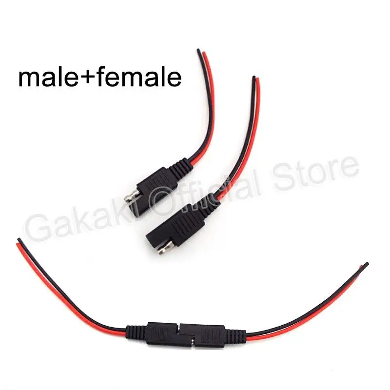 12v 18awg sae power cabo de extensão automotiva 2 pinos diy conector linha macho fêmea plug fio cobre para bateria carro cabo solar