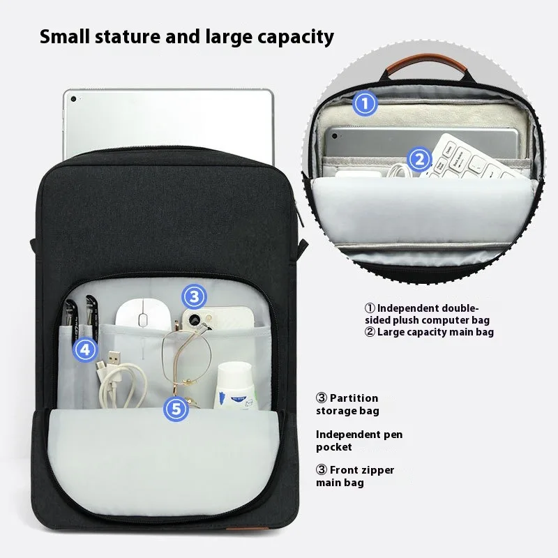 Laptop-Handtasche, wasserdicht, leicht, dünn, Computer-Handtaschen, Schulter-Messenger-Aufbewahrungstasche, große Kapazität, 13 Zoll Laptop-Tablet-Taschen