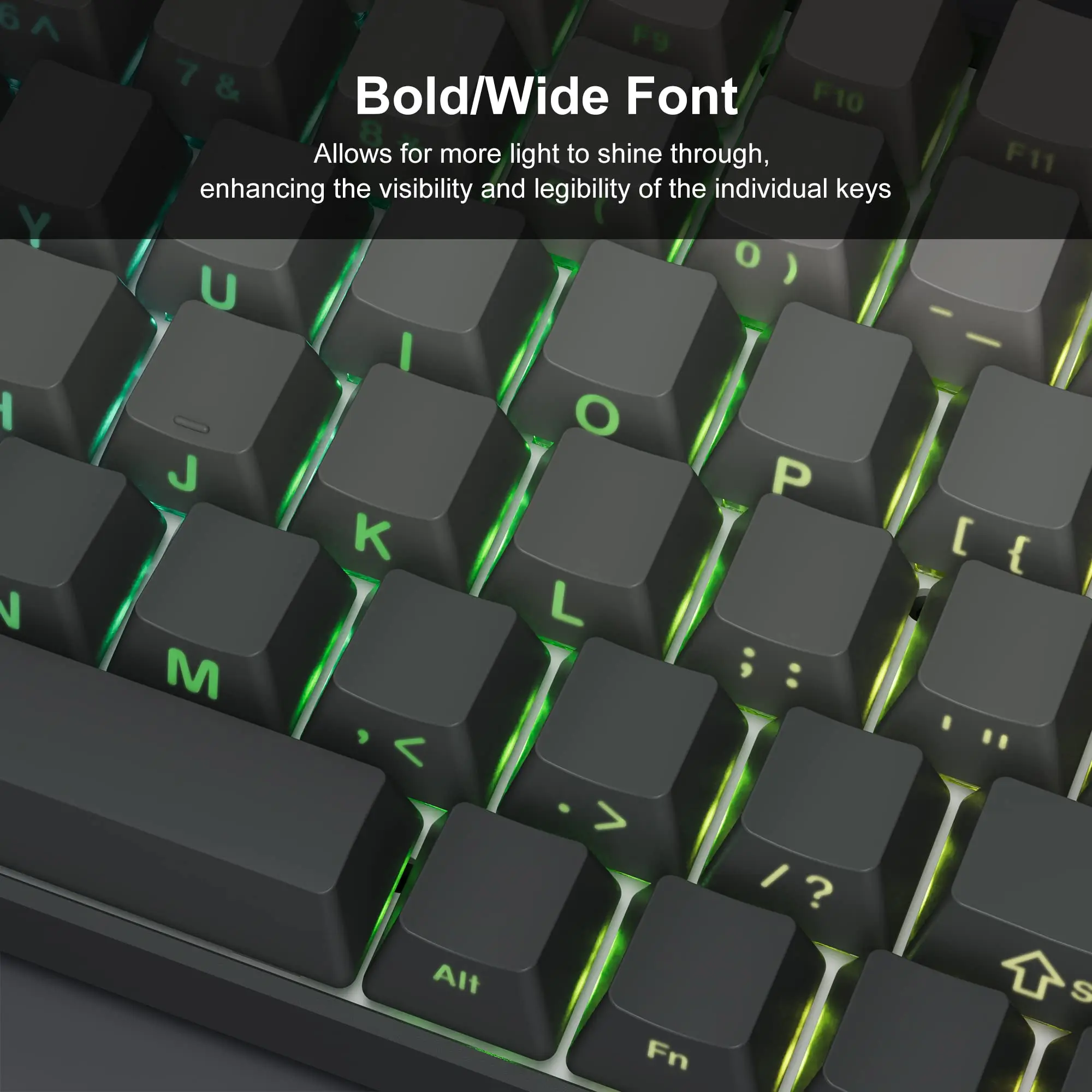 136 Key Polar Day PBT Double Shot Side Print Shine Through Backlit keycaps For MX Mechanical Keyboard 108 96 87 NJ80 84 68 64 61