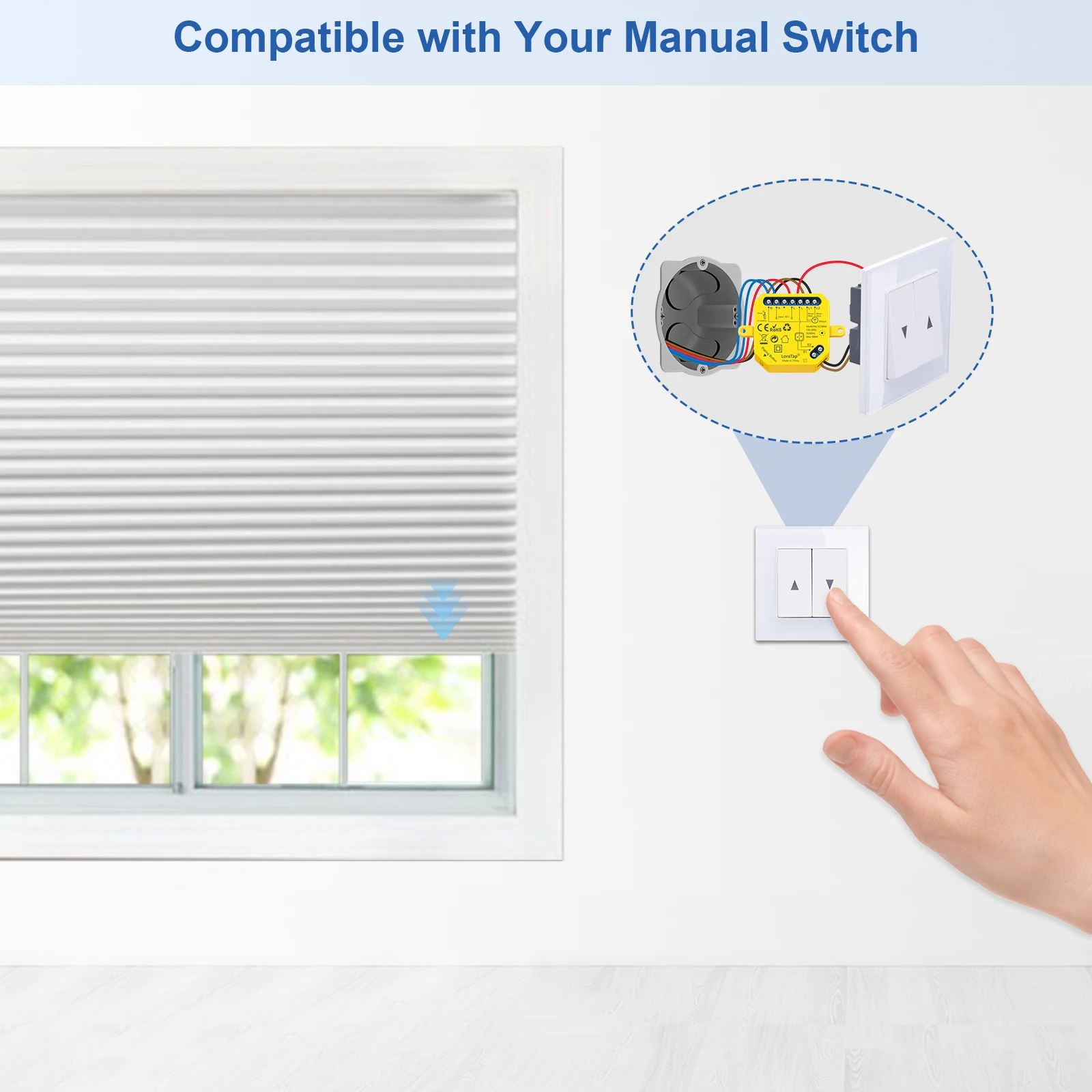 LoraTap Tuya Smart ZigBee y Wi-Fi cortina persianas módulo de interruptor porcentaje Control remoto por voz por asistente de Google Alexa