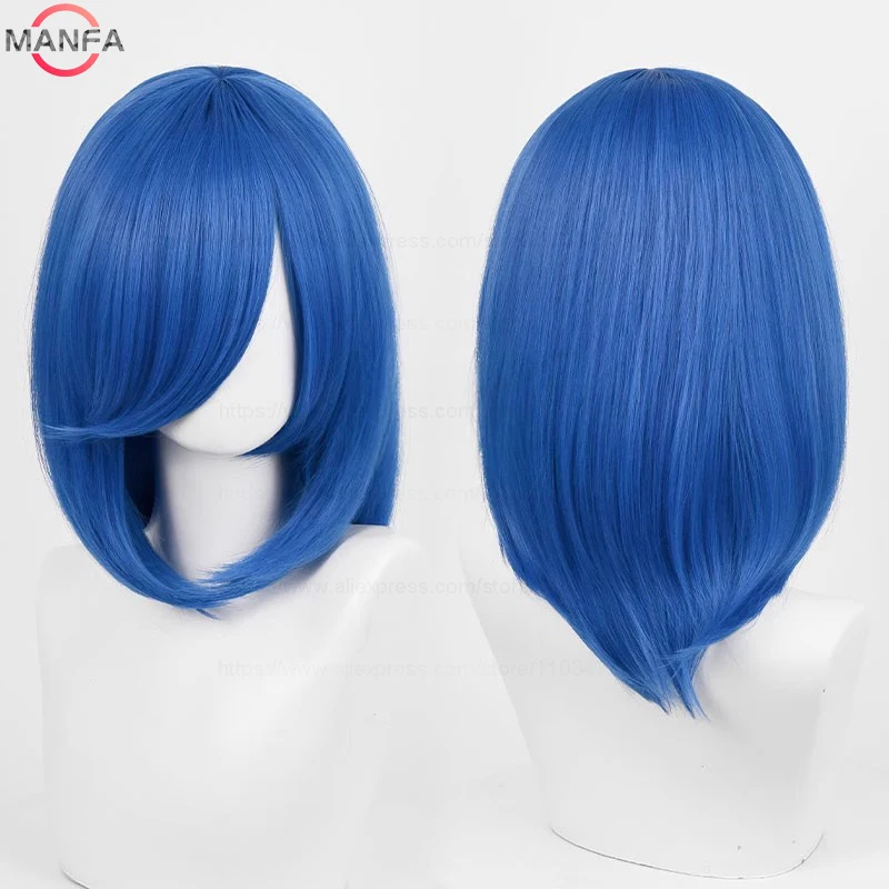 40 ซม.Medium Basic อะนิเมะคอสเพลย์วิกผมบางสีบลอนด์สีดําสีขาวสีแดงสีชมพูสีเขียวสีน้ําตาลทองสีฟ้าความร้อนทนผมสังเคราะห์วิกผม
