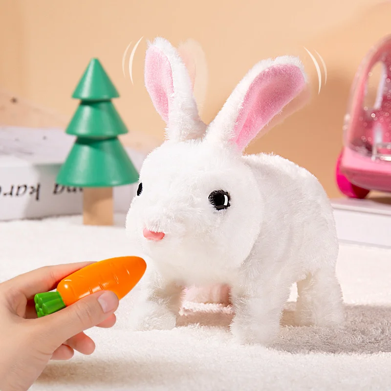 子供ぬいぐるみかわいいウサギ子供電子ペットサウンド動物 DIY 着替えゲームウォーキング移動ペットのおもちゃ 3 年間