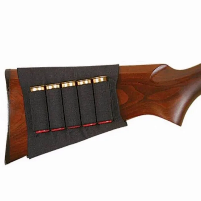 5-Holes Kogeldrager Shotgun Shell Butt Stock Geweer Molle Shell Cartridge Houder Extra Ronde Voor 12/20ga