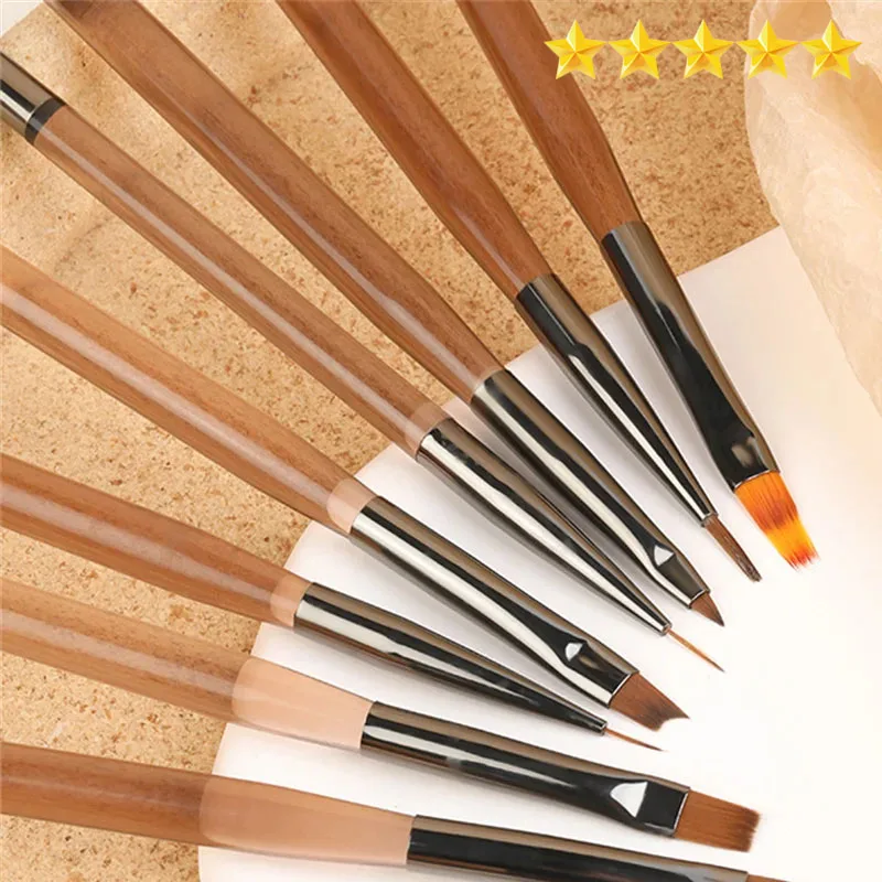 1948 vendite calde 】pennello per unghie in gel fodera interna penna per pittura fai da te pennello per pittura acrilica per nail Art design che mostra strumenti di pittura