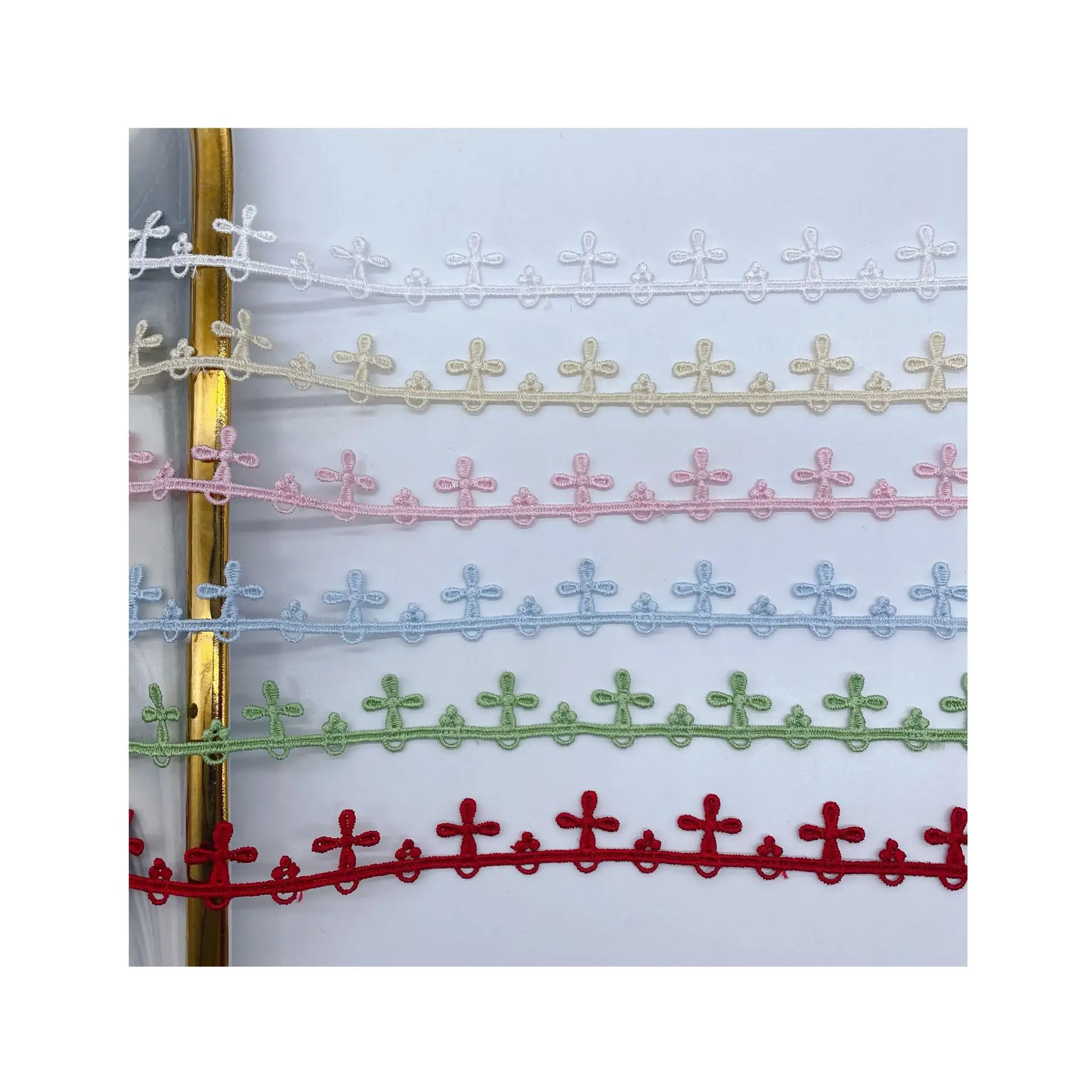 5หลาสายไขว้สีสันสดใสสำหรับเย็บประดับด้วยผ้าลูกไม้ริบบิ้นติดไหปลาร้าแบบแฮนด์เมดเครื่องประดับโลลิต้าเครื่องประดับเครื่องแต่งกาย