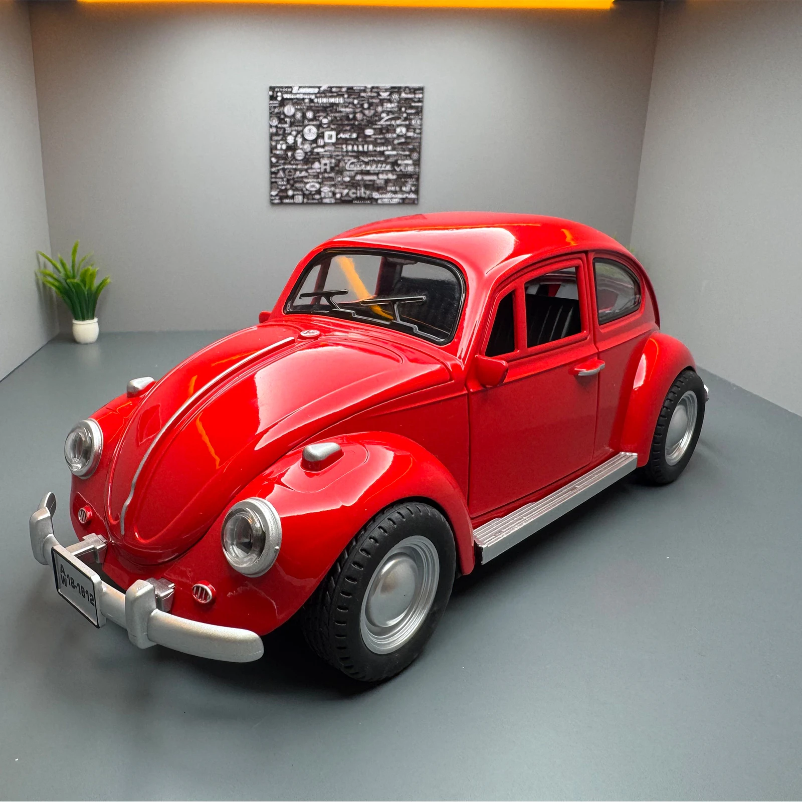 Escala 1:18 Beetle 1955 liga fundida modelo clássico série de som e luz presente de aniversário