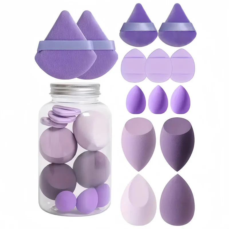 YS00081-Juego de huevos de belleza, Mini polvo para dedos, polvo flocado, cojín de aire, esponja de maquillaje, huevo de maquillaje