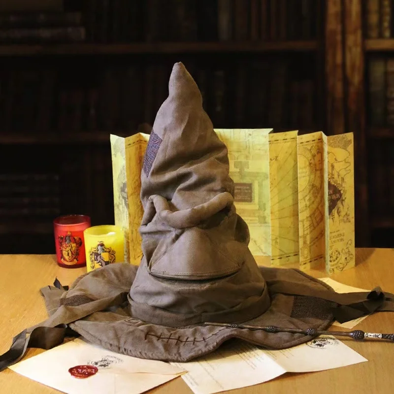 อะนิเมะภาพยนตร์ตัวช่วยสร้างแม่มดหมวก Potters Sorting หมวกหนัง Halloween Party Props แต่งตัวหมวกคอสเพลย์เครื่องแต่งกายอุปกรณ์เสริม