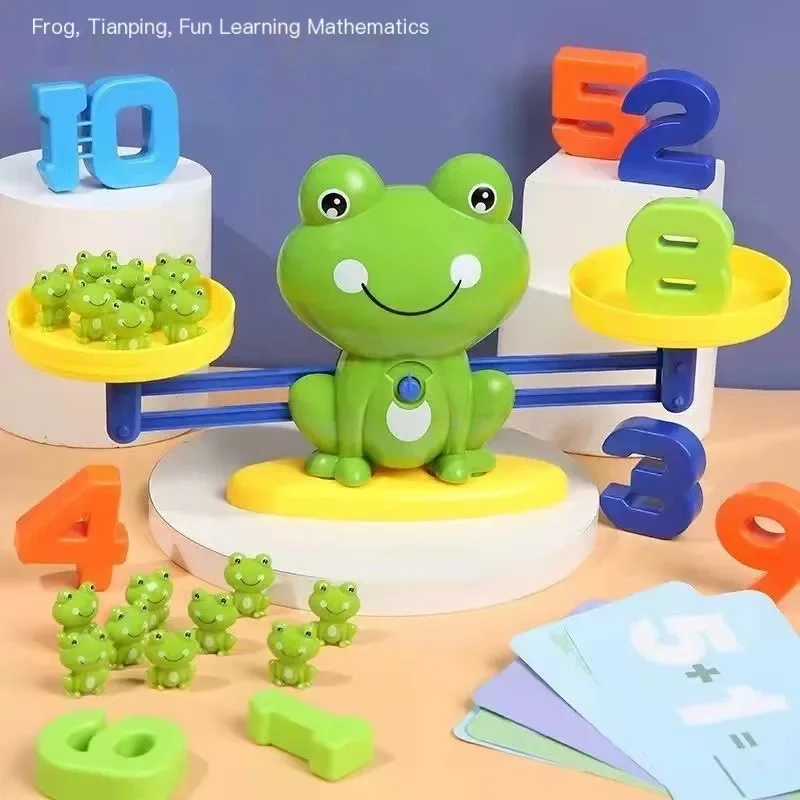 Giocattolo digitale per l'equilibrio della rana per bambini, puzzle per l'educazione precoce, addizione e sottrazione, equilibrio dell'illuminazione, insegnamento della matematica