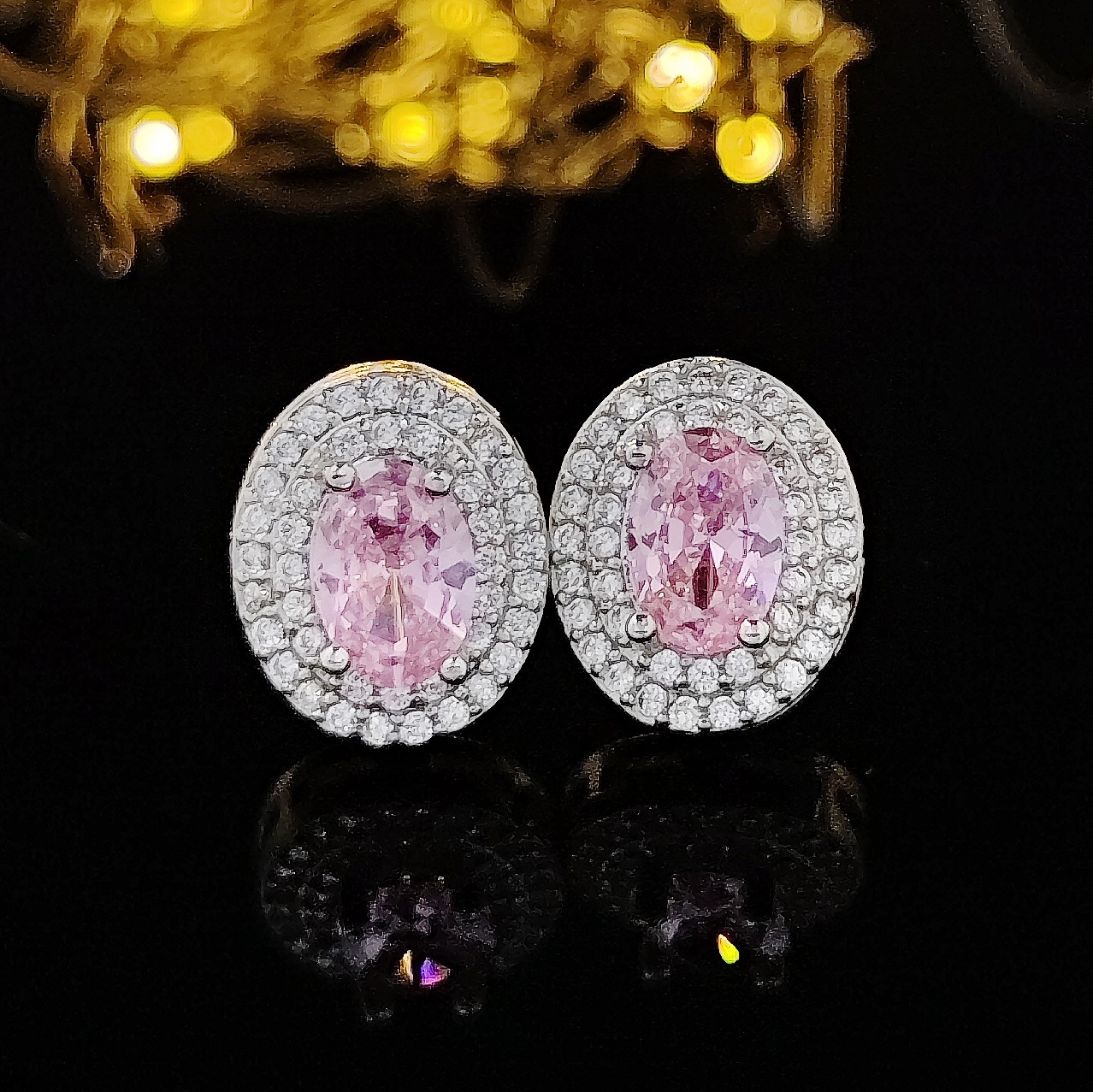 14 Anting Modis Gaya Pink AAA Zirkon 925 Perak Murni Korea Menggantung Anting-Anting Gantung Hati Panjang untuk Hadiah Pesta Wanita Perhiasan