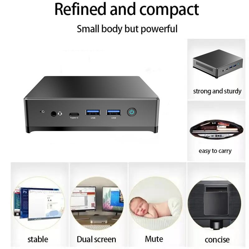 格安ミニPC Intel Alder Lake N95 8GB/16GB 256GB 1TB 2TB Windows 11 Pro ゲーミングコンピューター、4K 60Hz 2 HDMI Win 11 ミニPC