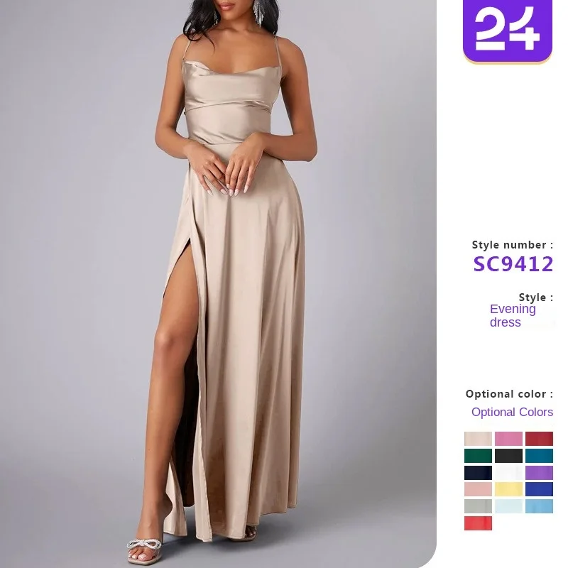 Rückenfreies, schlankmachendes langes Abendkleid für Damen, sexy V-Ausschnitt, ärmelloses Kleid mit Taillenband für formelle Party, Hochzeitsgäste, Maxikleid