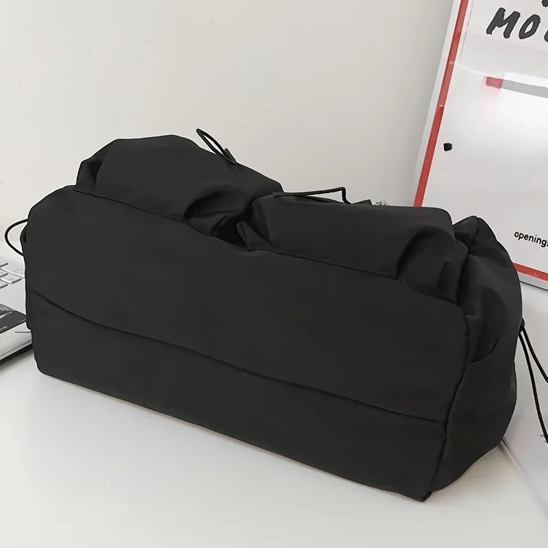 Fashionable Crossbody Bag with Drawstring Accent - Spacious & Secure Zipper Closure - Includes Stylish Bag Charm