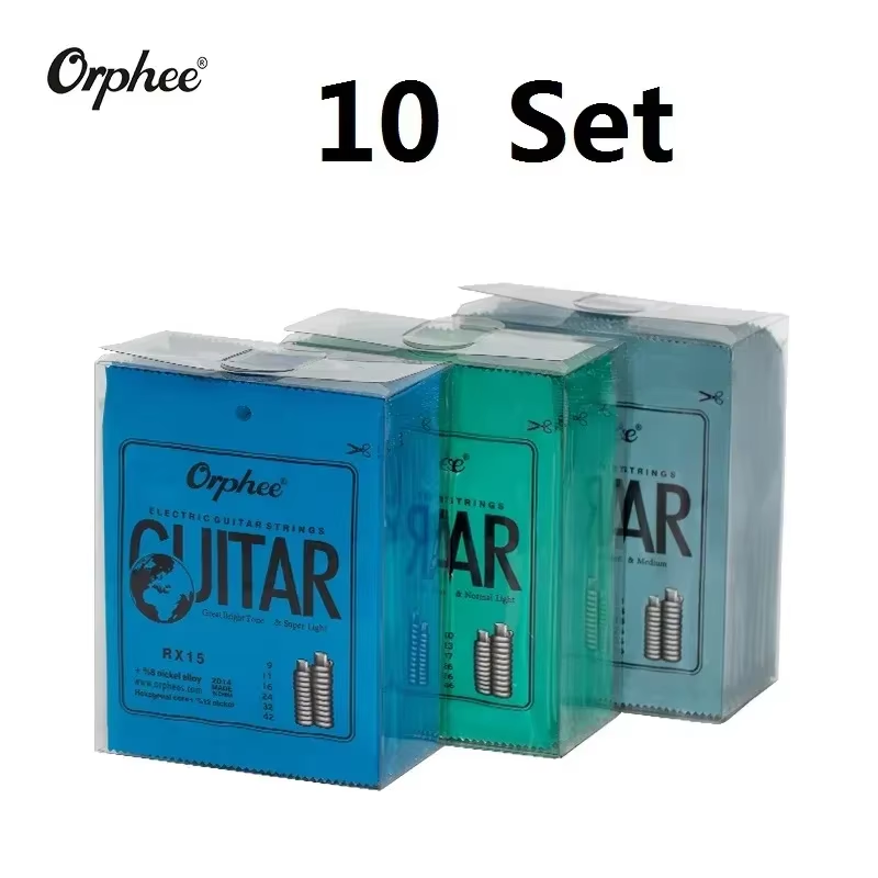 Juego de 10 cuerdas de guitarra eléctrica Orphee serie RX Hexagonal de acero al carbono práctica profesional para principiantes piezas de guitarra eléctrica