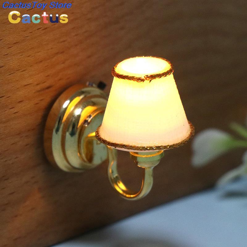 1/12 Scale Dollhouse Light Chandelier Miniature LED Wall Sconce Lamp Battery Operated With ON/OFF Switch Furniture Accessories