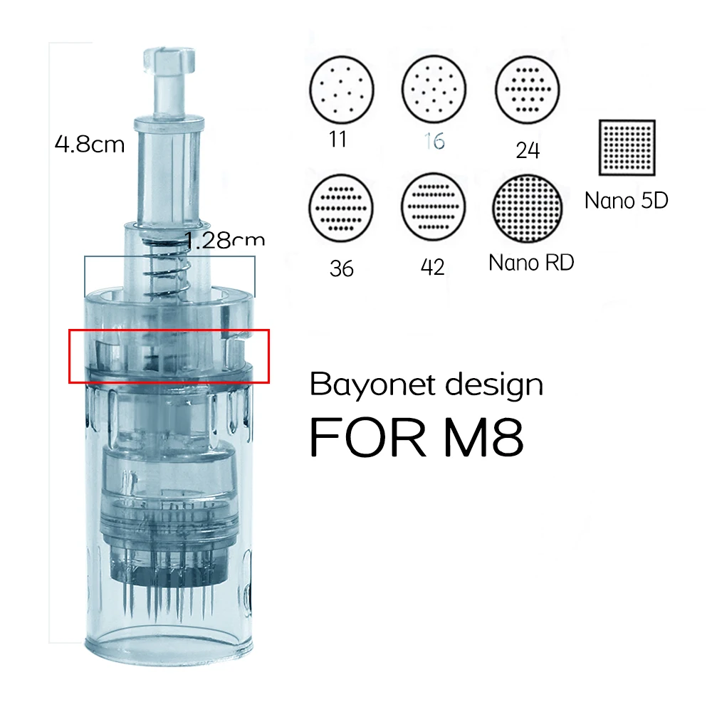 10/20/50 Stuks Dr.imp Pen M8 Cartridges Microneedle Vervanging Naald Tip Derma Pen Micro Naalden 24/36/42Pin Nano Microneedling