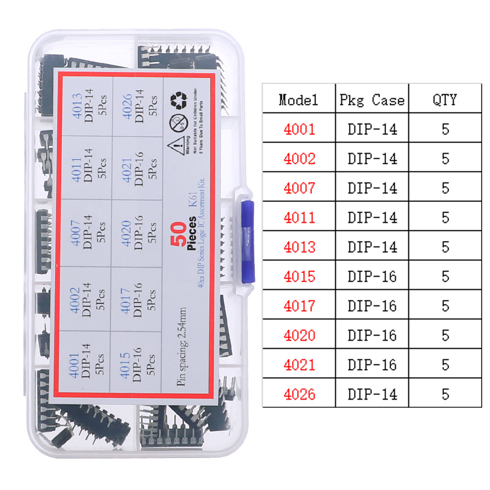 Kit di assortimento di Chip per circuiti integrati IC DIP SMD series 74HCXX 74LSXX CD4000 set di prese IC Logic CMOS comuni pacchetto Mix fai da te