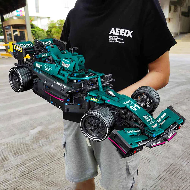 Blocos de construção de alta tecnologia f1 fórmula 1 controle remoto super velocidade carros de corrida moc tijolos rc modelo técnico brinquedos criativo especialista