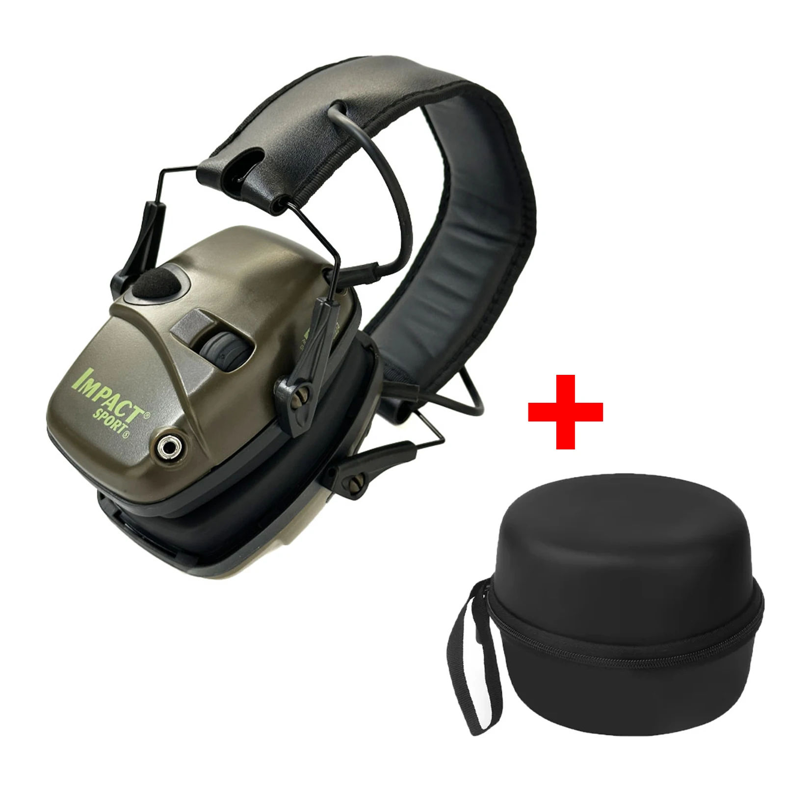 Custodia per paraorecchie tattica da tiro elettronico Cuffie antirumore Amplificazione del suono Cuffie per protezione dell'udito Cuffie pieghevoli con borsa