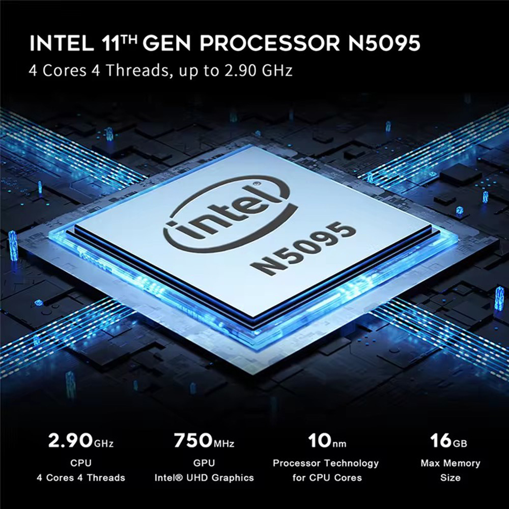 Mini PC Ryzen AMD R7 4700U Intel I5 N5095 8 Cores Win11 Dual Display 4K HD DDR4 NVMe WIFI6 BT Mini Business Desktop Computer