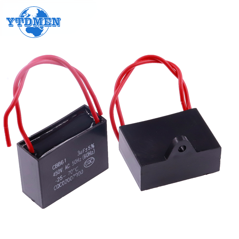 CBB61 Capacitor 450vac Fan Starting Capacitor 450V Fan Capacitors 1UF/1.2UF/1.5UF/2UF/2.5UF/3UF/4UF/5UF/6UF/10UF