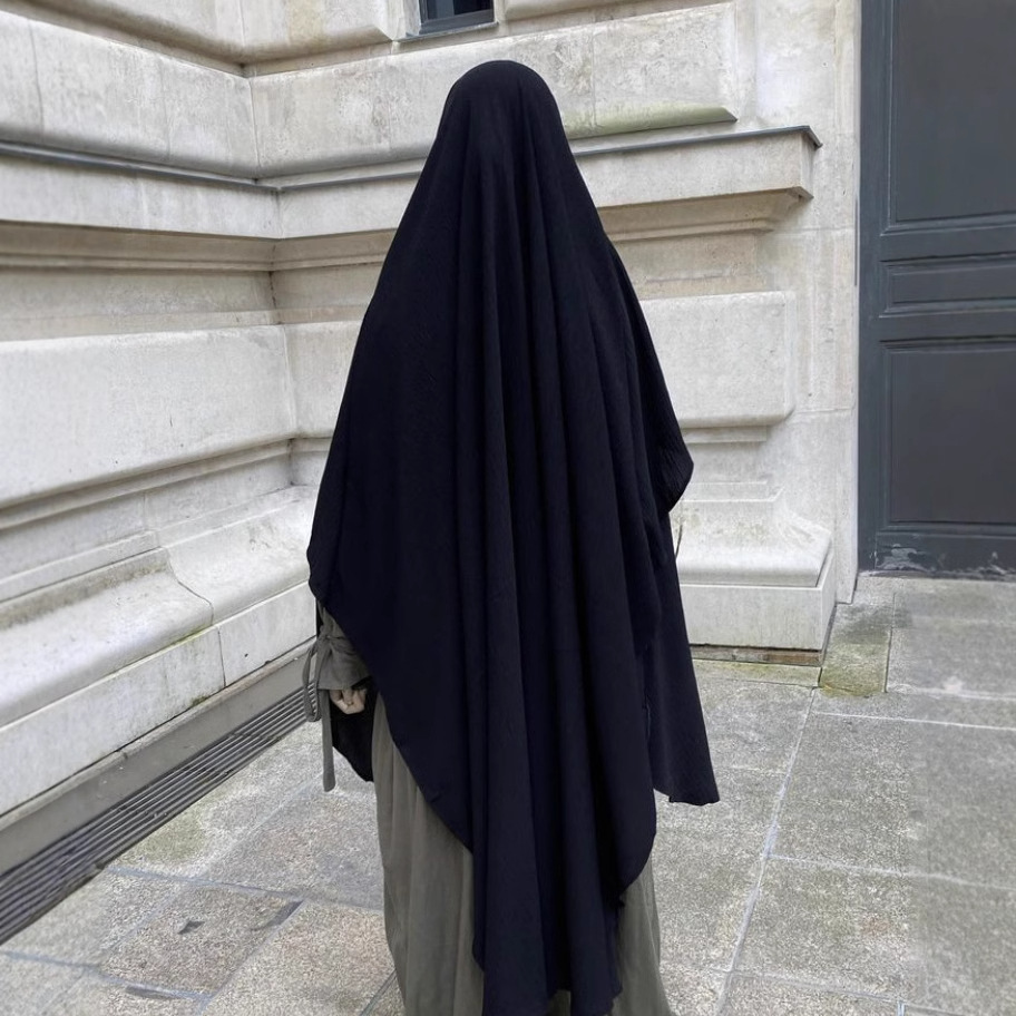 Women Plain Prayer Shawl Wraps Instant Scarf Hijab Large Single Layer Clothing Abaya Muslim Headscarf black