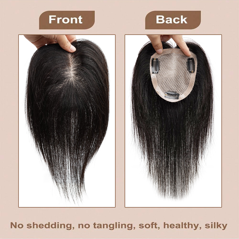 Perruques de dentelle à Base de soie entièrement faites à la main 100% cheveux humains cuir chevelu naturel Base supérieure Clip en une seule pièce Extensions de cheveux perruque supérieure pièce femmes
