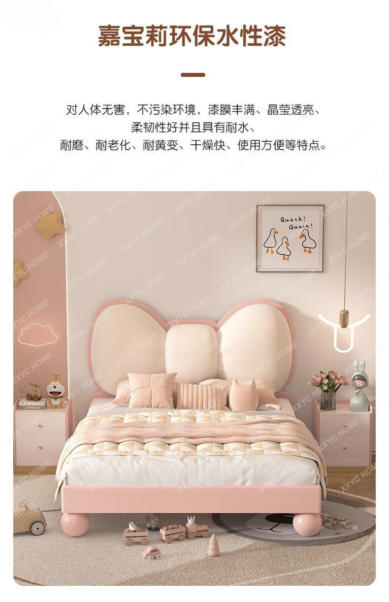 Детская кровать из массива дерева, современная минималистичная мягкая сумка, кровать принцессы для девочек