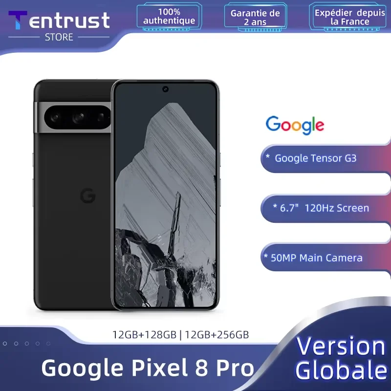 Google Pixel 8 Pro 5G Smartphone Google Tensor G3 6,7 "NFC Android 14 IP68 resistente al polvo/agua Cámaras de 50MP Versión global