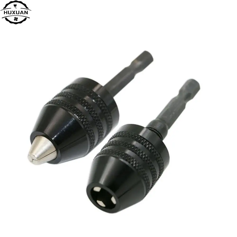 Portabrocas sin llave, destornillador, adaptador de impacto, 1/4 ", 6,35mm, vástago hexagonal, herramientas eléctricas, negro, 0,3-6,5mm, nuevo