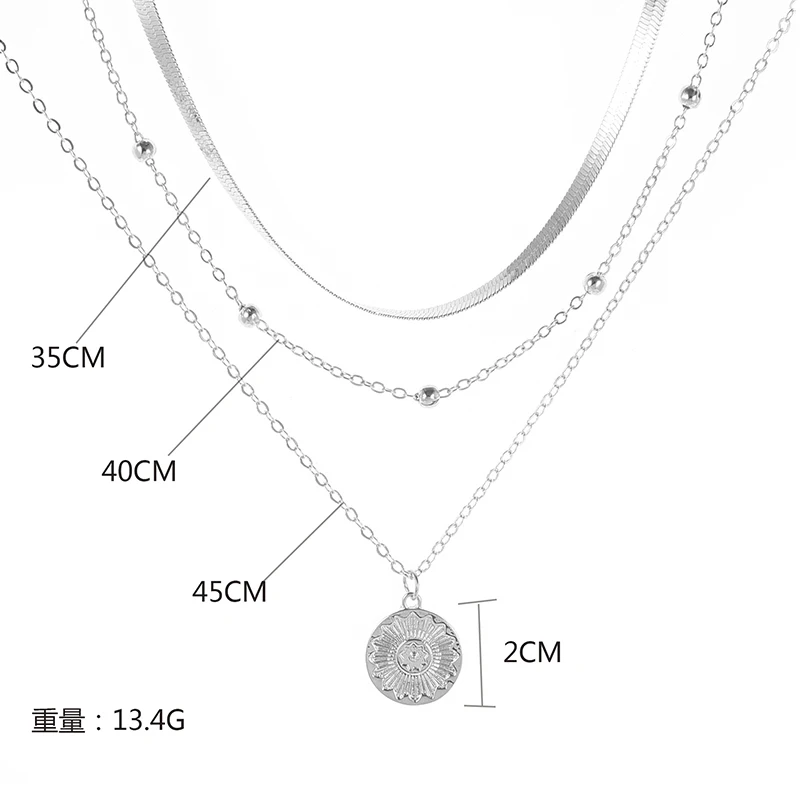 925 เงินสเตอร์ลิงสามชั้นสร้อยคองู CHAIN Charm Ball CHAIN ของขวัญ PARTY สําหรับผู้หญิงประณีตเครื่องประดับ