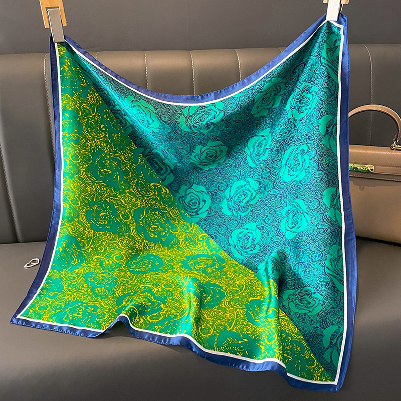 Bufandas de pelo de satén de seda de lujo para mujer, pañuelo cuadrado con estampado de leopardo a la moda, bufanda de diseñador profesional de 70cm, diadema