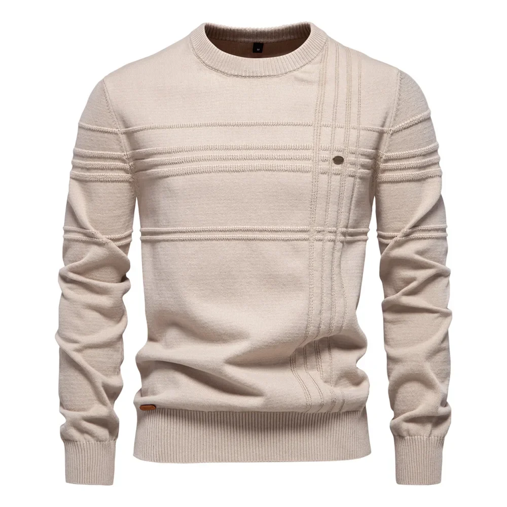 Herbst Winter Herren Pullover Hochwertige Einfarbig Rundhals Warme Pullover Männlichen Mode Lässige Strickwaren Pullover Männer Kleidung