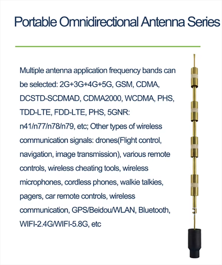 Antenne pliable omnidirectionnelle en fibre de verre à col de cygne, 868MHz 915MHz 1.2GHz 1.5GHz 2.4GHz 5.2GHz 5.8GHz