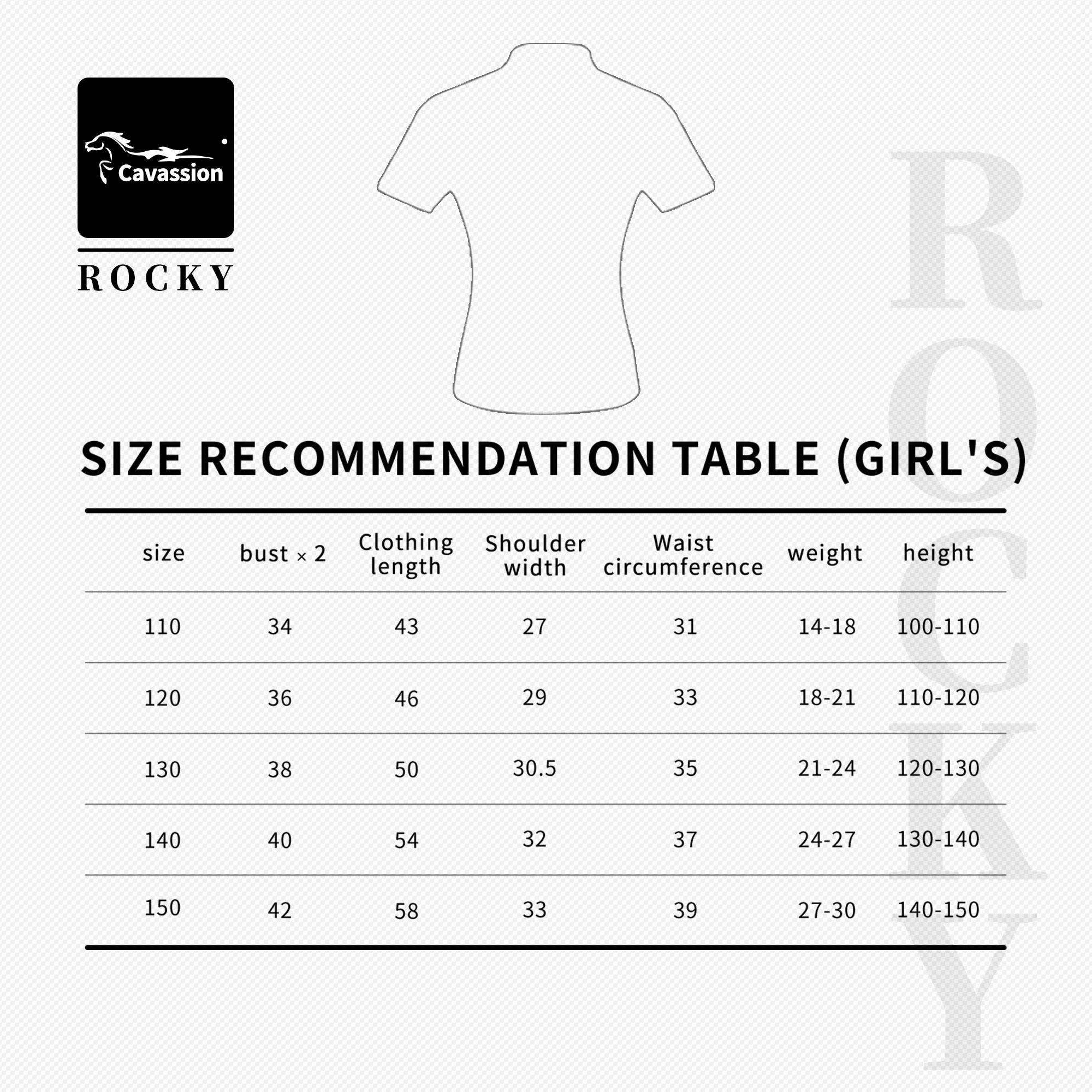 子供用乗馬Tシャツ,白,競技用乗馬用品,子供用半袖コート,女の子用