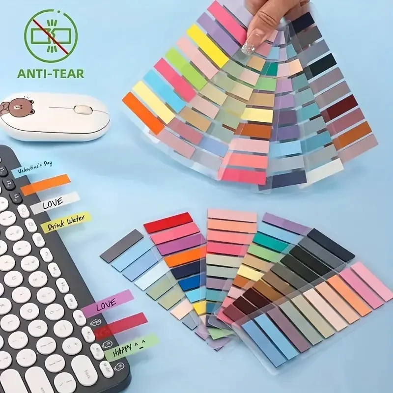 1200 Sheets/6 Sheets 800 Sheets/4 Sheets 600 Sheets/3 Index Stickers, Transparent Notes, Waterproof Stickers, Random Stickers for School Office Reading Notes