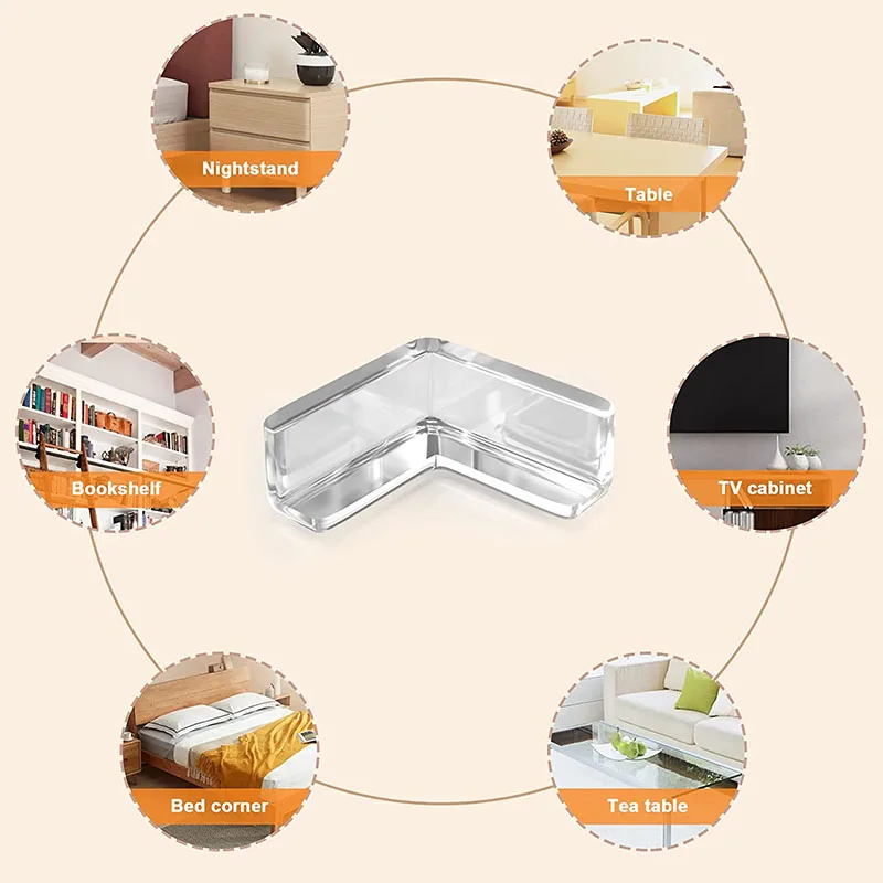 4Pcs Children Baby Safety Silicone Protector Table Corner Edge Protection Cover Children Anticollision Edge Guards