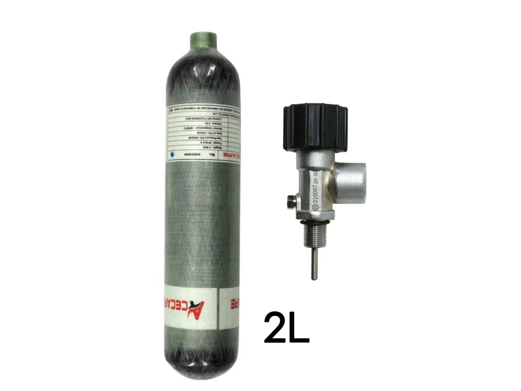 ACECARE 4500Psi 300Bar 2L Carbon Faser Zylinder HPA Hochdruck Scuba Tauchen Tank Mit Ventil für Feuerwehr Tauchen M18 * 1,5