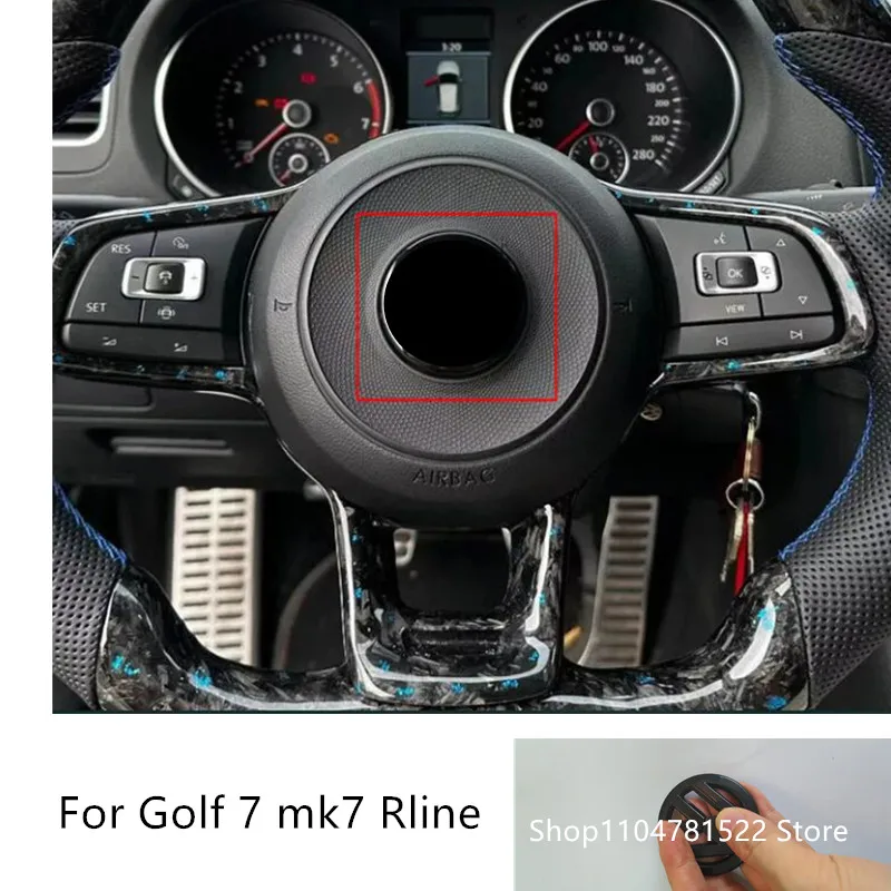 Глянцевая черная эмблема на руль для Golf 7, черный логотип Rline для рулевого колеса, автомобильные наклейки, наклейка, автоаксессуары