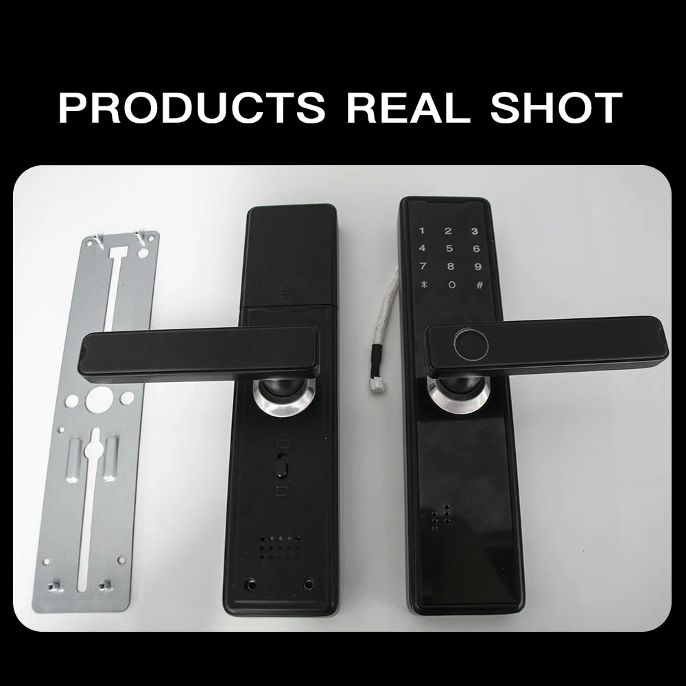 PHIPULO Tuya App Smart Door Lock Biometric Fingerprint Remote Unlocking Keyless Card Password Lock Electronic Door Lock