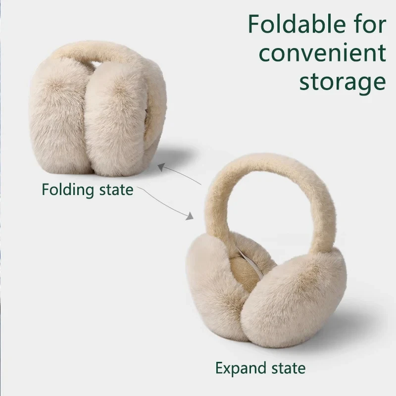 Calentadores de orejas de invierno para mujer, orejeras de felpa con protección contra el frío, orejeras cálidas de piel plegables, accesorios para niñas Y2k