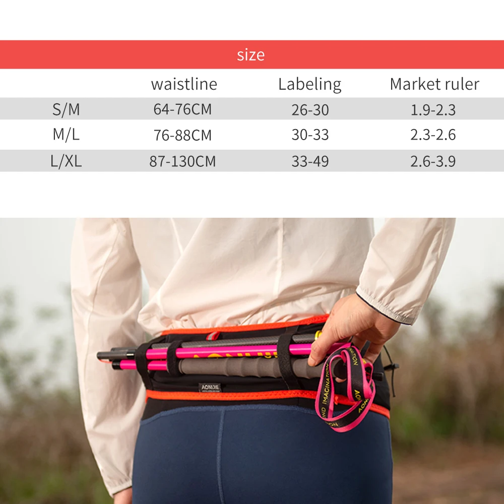 AONIJIE W938S Cinturón de hidratación para correr con matraz blando de 250 ml para mujeres/hombres Cinturón de almacenamiento que absorbe la humedad para teléfono móvil de 6,8 pulgadas