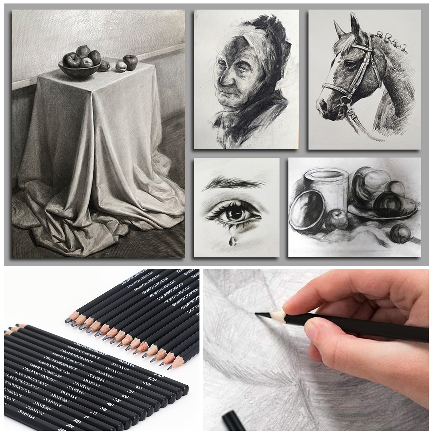 Kit de dibujo de 29 Uds., juego de lápices para bocetos, lápices de carbón portátiles para cortina, lápices para bocetos, palo de carbón, sacapuntas, borrador