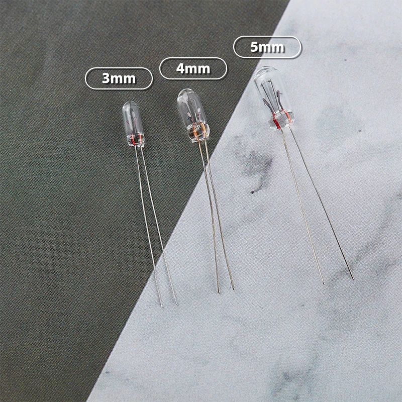 10 Stuks Mini 3/4/5Mm 3/6/12/24V Lamp Gloeilamp Edison Gloeilament Rijst