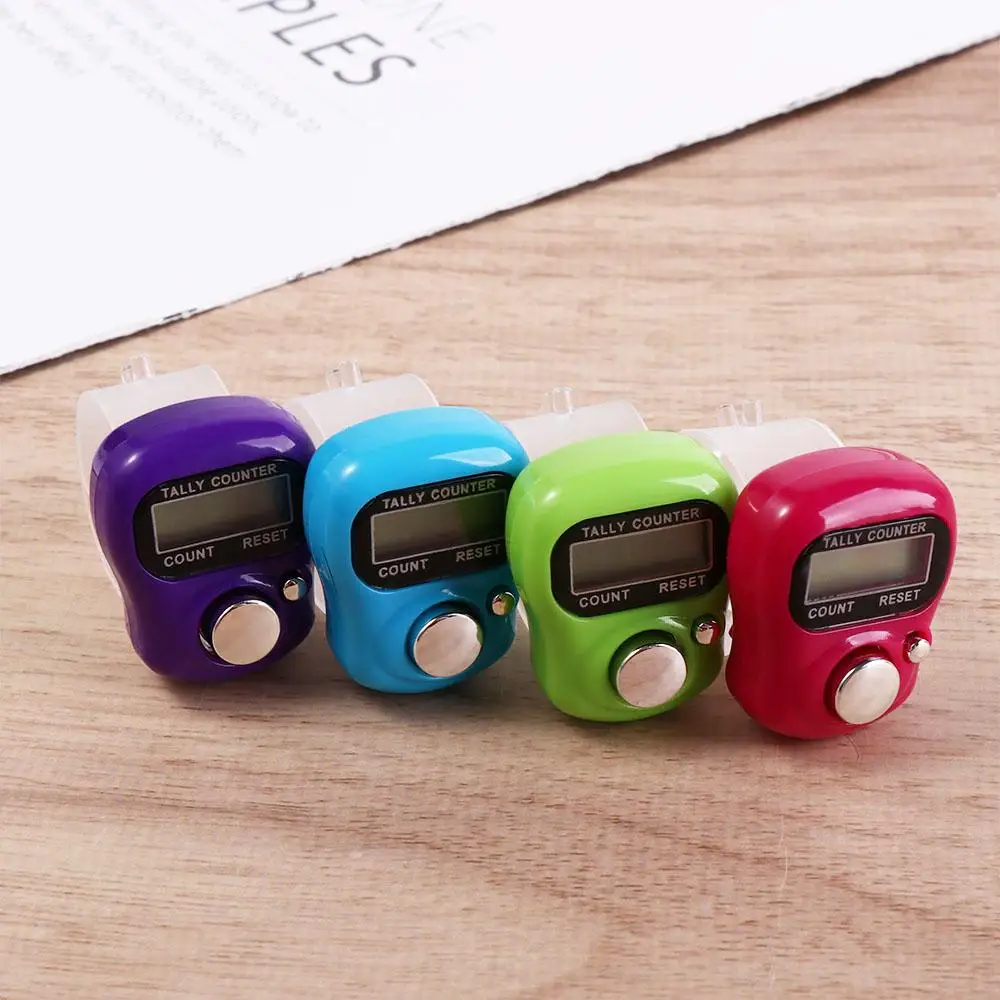 Mini Finger Ring Tally Counter Digital Electronic Knitting Row Counter Weave Tools Hand Held Stroke Counters Point Marker