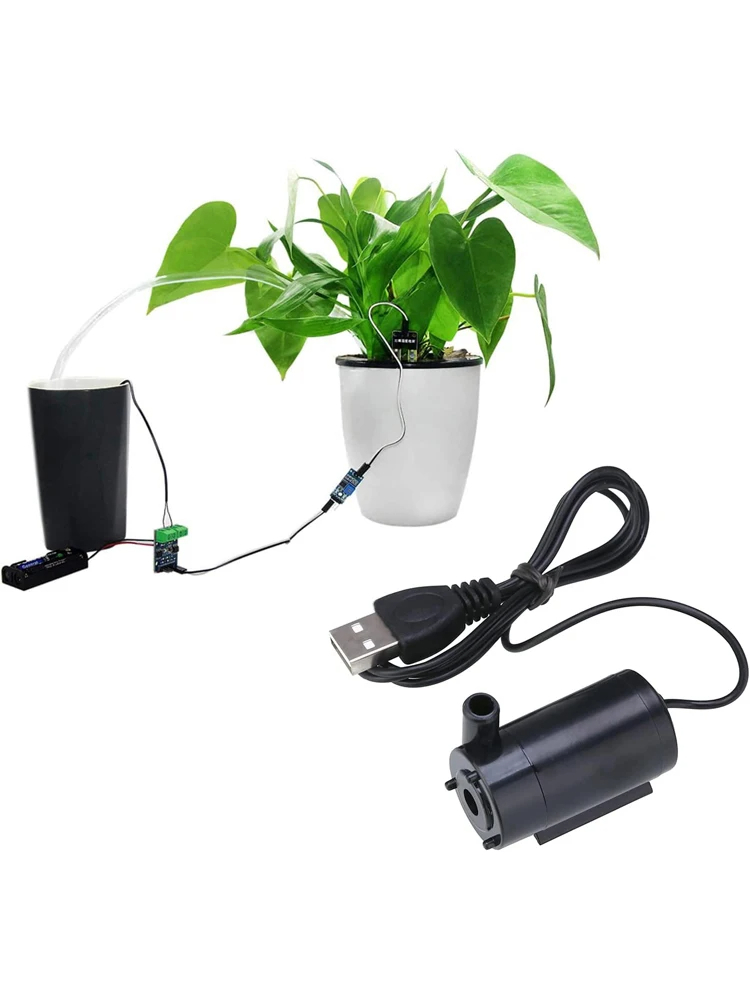 DC 3–5 V USB Micro Submersible Mini geräuscharme bürstenlose Wasserpumpe für Aquarien, Teichbrunnen, Hydrokultur, Garten