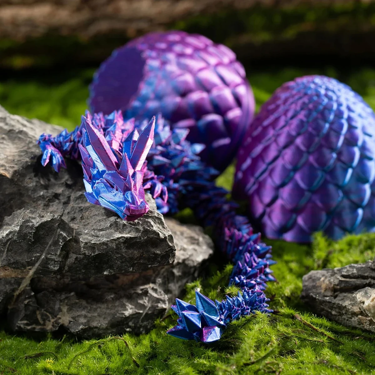 3D-gedruckter Drache im Ei, Kristalldrache mit Drachenei, lustige Heim- und Bürodekoration, chinesische Drachenfigur
