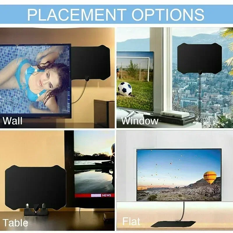 5000 Meilen HD 8K/4K digitale TV-Antenne – 25 dB UHF/VHF DVB-T/T2 Innenantenne für Kabel- und DTV-Empfang