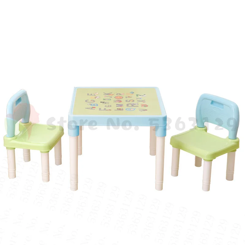 Plastic Table and Chair Set for Kids Studying Desk Home Learning Desk Writing Homework Combination